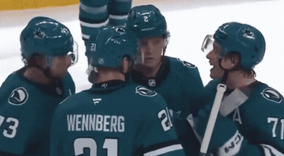A Hockey Player With The Name Wennberg On Their Back GIF