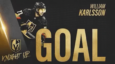 A Hockey Player With The Name William Karlsson On The Top GIF
