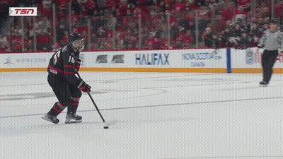 A Hockey Player With The Number 16 On His Shirt GIF