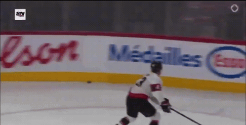A Hockey Player With The Number 3 On His Jersey Is Skating On The Ice GIF