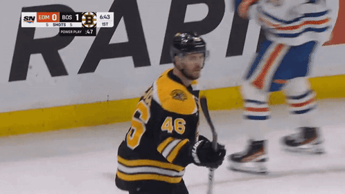A Hockey Player With The Number 46 On Their Jersey GIF