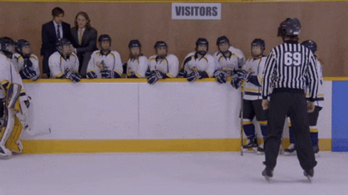 A Hockey Player With The Number 69 On His Skates GIF