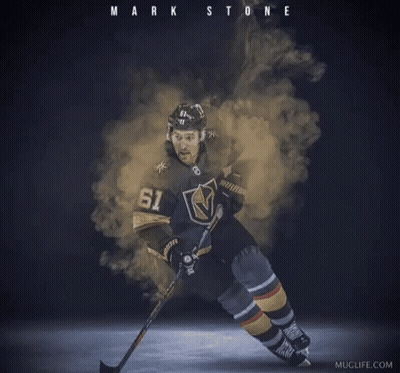A Hockey Player With The Words Go Knights Go On It GIF