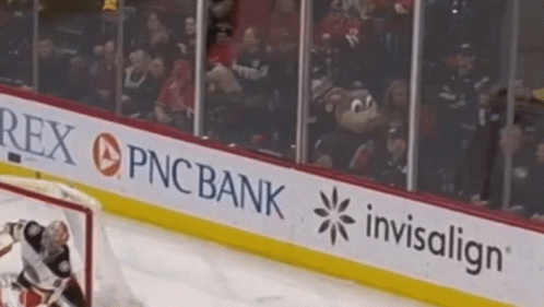A Hockey Rink Sponsored By Pnc Bank Invisalign And Rex GIF