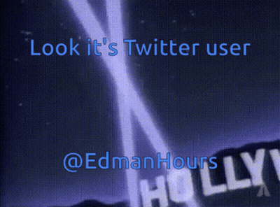 A Hollywood Sign With The Words Look It 'S Twitter User On The Bottom GIF