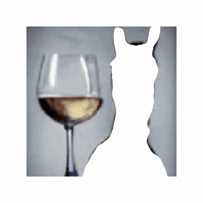 A Horse Wearing A Bridle Is Standing Next To A Glass Of Wine . GIF