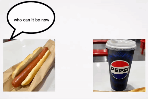 A Hot Dog Next To A Pepsi Cup And A Saxophone GIF