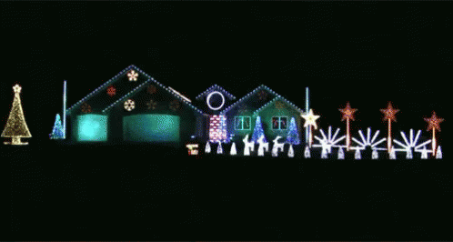A House With A Lot Of Lights On It GIF