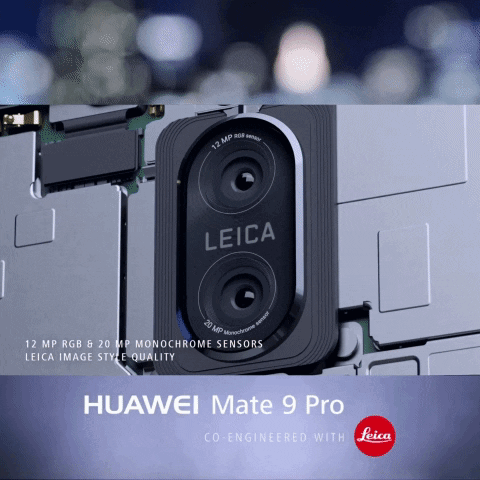A Huawei Mate 9 Pro Co-Engineered With Leica Is Shown GIF