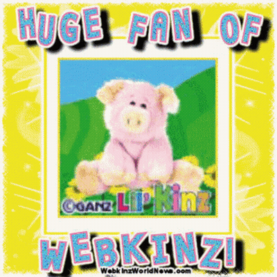 A Huge Fan Of Webkinz Is Shown With A Picture Of A Pig GIF