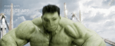 A Hulk Made With Reface App Is Shown In A Blurry Photo GIF