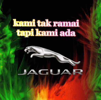 A Jaguar Logo On A Black Background With Flames GIF