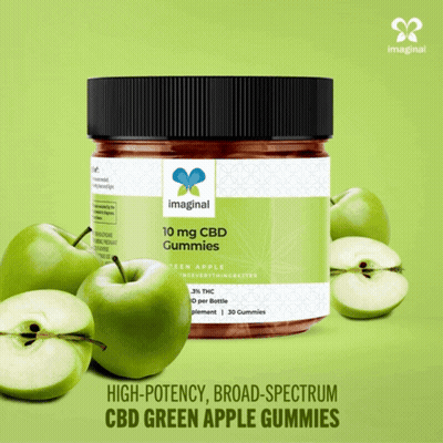 A Jar Of Imaginel 10 Mg Cbd Gummies Green Apple GIF
