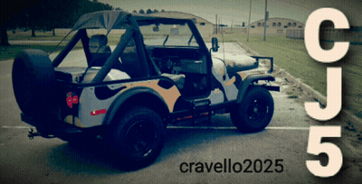 A Jeep Is Parked In A Parking Lot With The Year 2025 On The Bottom Right GIF