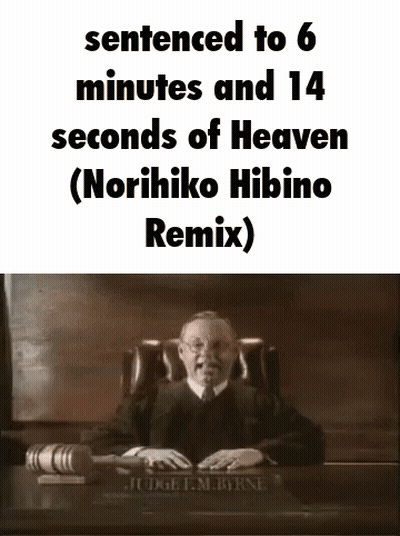 A Judge Is Sitting At A Desk In A Courtroom And A Remix Of Heaven Is Being Played . GIF