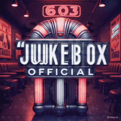 a jukebox in a dark room with a neon sign that says " jukebox official "