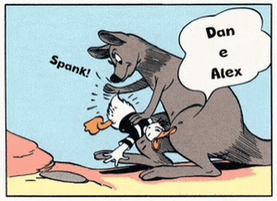 A Kangaroo With A Speech Bubble That Says Dan And Alex GIF