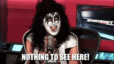 A Kiss Singer Says Nothing To See Here In Front Of A Sportsnet Logo GIF