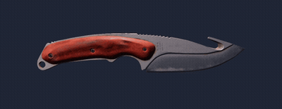 A Knife With A Wooden Handle And A Stainless Steel Blade Is Against A Blue Background GIF