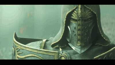 A Knight With A Hood And A Helmet On His Head GIF