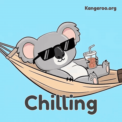 A Koala Wearing Sunglasses Is Laying In A Hammock GIF