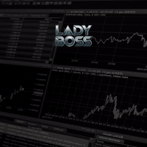 A Lady Boss Gold Sell Advertisement With A Graph In The Background GIF