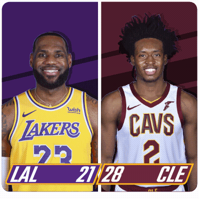 A Lakers Player And A Cavs Player Are Shown GIF
