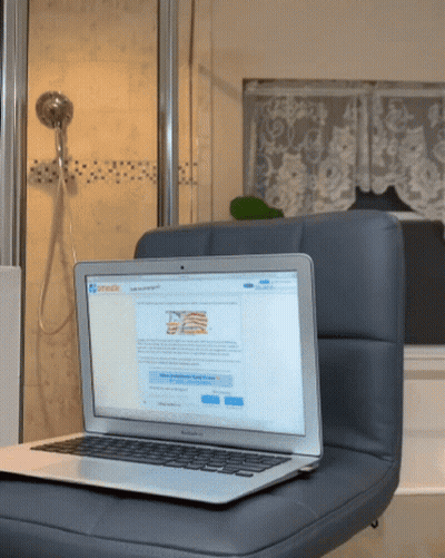 A Laptop Is Open To A Website That Says Omegle GIF