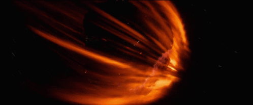 A Large Asteroid Is Coming Towards The Earth In The Night Sky GIF