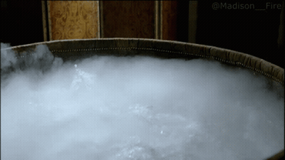 A Large Barrel Filled With Water And Smoke With The Hashtag Madison_fire On The Bottom GIF