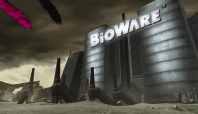 A Large Building That Says Bioware On It GIF