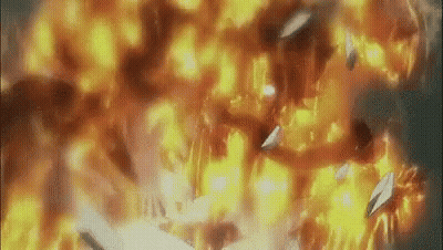 A Large Explosion With A Lot Of Flames Coming Out Of It GIF