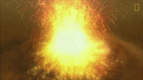 A Large Explosion With A National Geographic Logo In The Lower Right Corner GIF