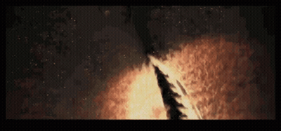 A Large Flame Is Coming Out Of A Black Hole GIF