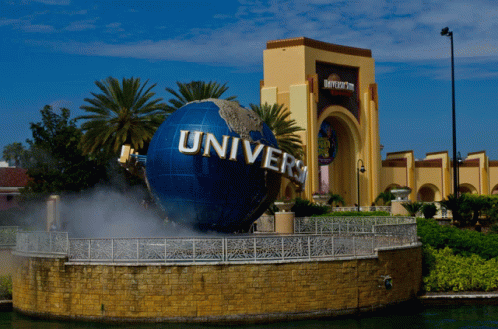 A Large Globe That Says Universal On It GIF