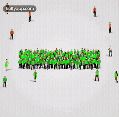 A Large Group Of People Are Gathered In The Shape Of The Indian Flag GIF