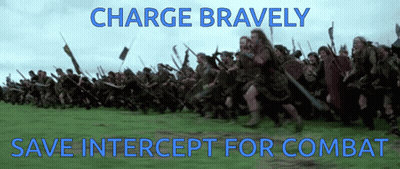 A Large Group Of Soldiers Marching In A Field With The Words " Charge Bravely Save Intercept For Combat " Above Them GIF