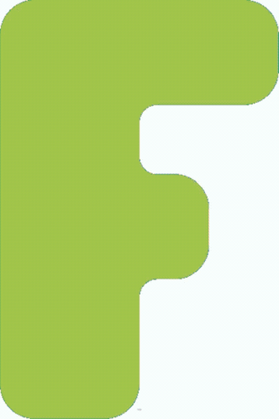 A Large Orange Letter F Is On A White Background GIF