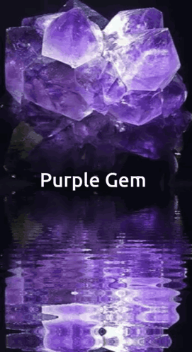 A Large Purple Crystal Is Reflected In The Water GIF