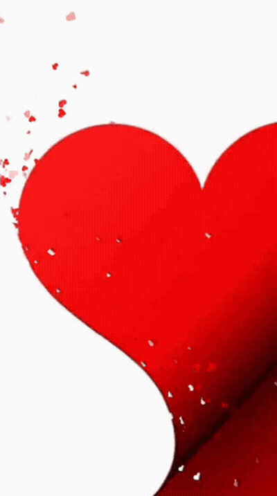 A Large Red Heart Is Surrounded By Smaller Red Hearts GIF