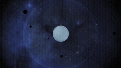 A Large White Sphere Is Surrounded By Smaller Spheres GIF