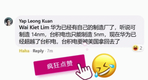A Laughing Smiley Face Is Next To A Reply From Yap Leong Xuan GIF