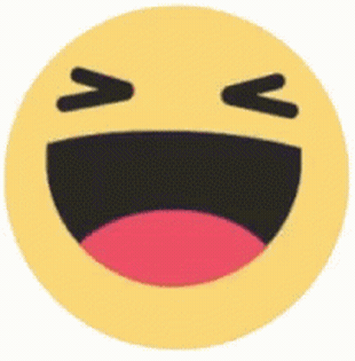 A Laughing Smiley Face With Its Mouth Open And Eyes Closed On A White Background . GIF