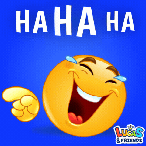 A Laughing Smiley Face With Tears Coming Out Of Its Eyes And Lucas & Friends Written Below It GIF