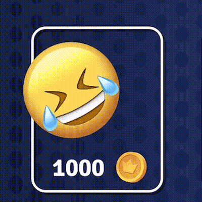 A Laughing Smiley Face With Tears Coming Out Of Its Eyes Is Next To A Coin That Says 1000 GIF