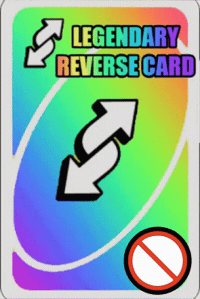 A Legendary Reverse Card With Two Arrows On It GIF