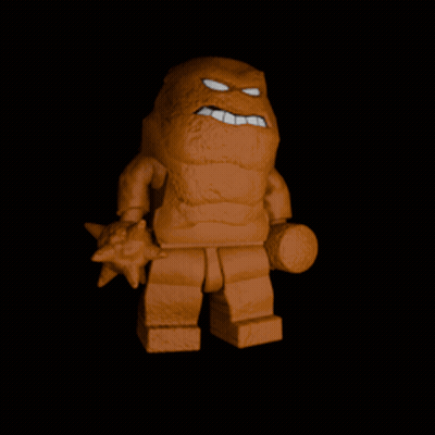 A Lego Figure With An Angry Face Holding A Hammer GIF