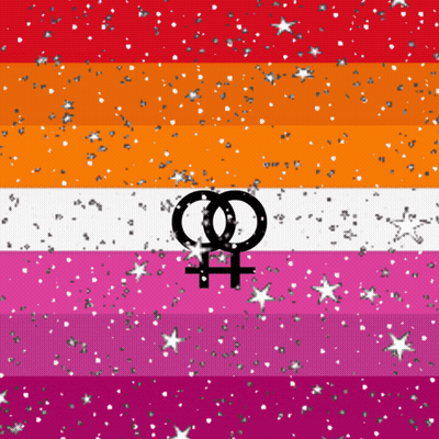 A Lesbian Flag With A Female Symbol In The Center GIF