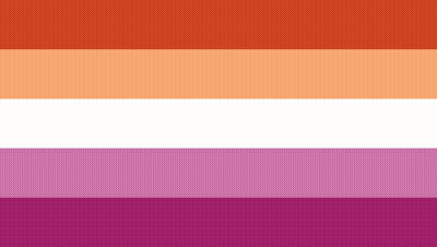 A Lesbian Flag With Red , Orange , White And Purple Stripes On A White Background . GIF