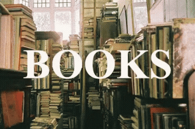 A Library Filled With Lots Of Books And The Word Books On The Top GIF